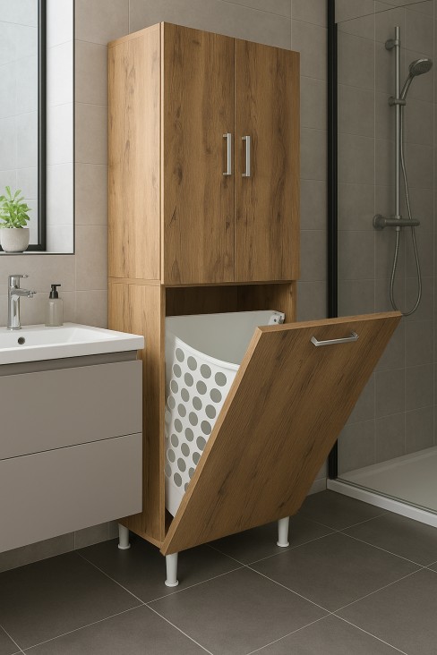 AZZURİ AZZURİ Home Çok Amaçlı Kirli Çamaşır Sepetli Banyo-Mutfak-Erzak Dolabı Atlantik Çam AZZURİ AZZURİ Home Çok Amaçlı Kirli Çamaşır Sepetli Banyo-Mutfak-Erzak Dolabı Atlantik Çam
