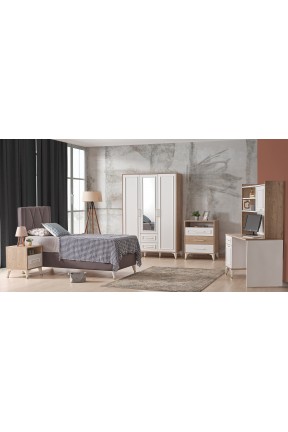 Azzuri Furniture BENETTO 3 Kapaklı  Dolap Genç Odası Takımı