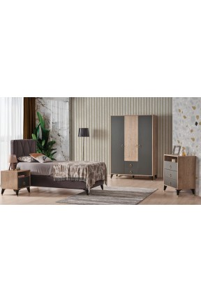Azzuri Furniture KARAYİP 3 Kapaklı  Dolap Genç Odası Takımı