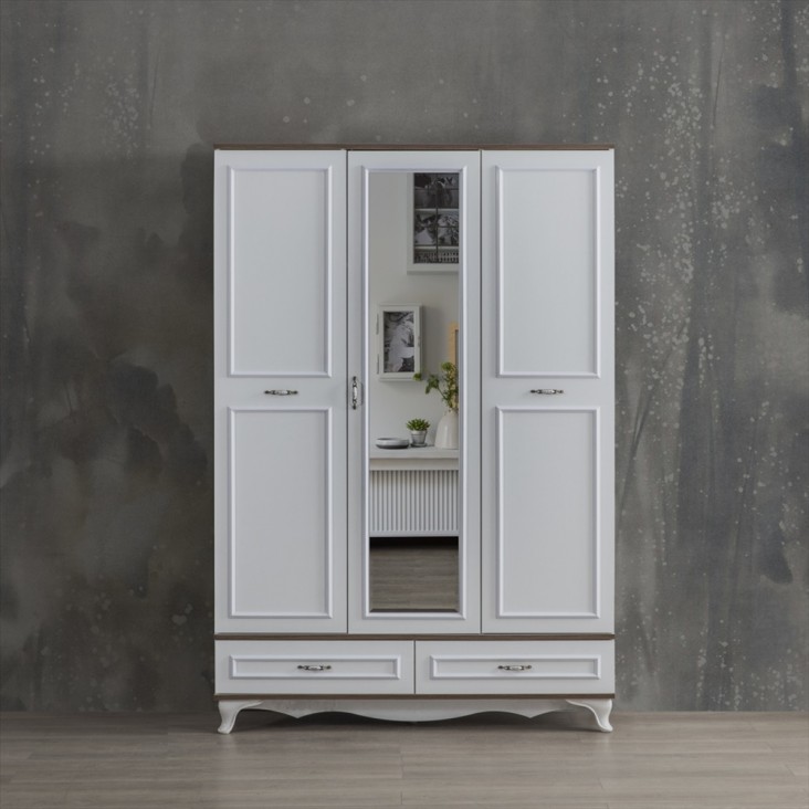 Azzuri Furniture Asya 3 Kapaklı 2 Çekmeceli Gardırop Azzuri Furniture Asya 3 Kapaklı 2 Çekmeceli Gardırop