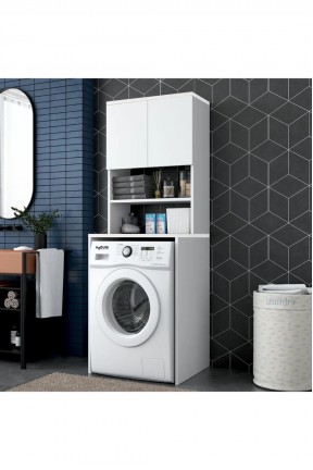 AZZURİ Furniture Çamaşır Makinesi Dolabı 3 Gözlü Kapaklı Banyo Dolabı Beyaz AZZURİ Furniture Çamaşır Makinesi Dolabı 3 Gözlü Kapaklı Banyo Dolabı Beyaz