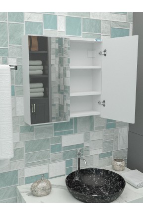 AZZURİ Furniture Lavabo Üstü Aynalı 2 Kapaklı Banyo Dolabı