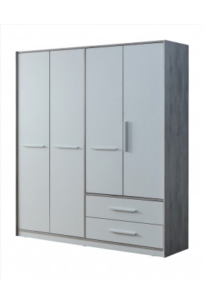Azzuri Furniture BERGAMA 4 Kapaklı 2 Çekmeceli Gardırop